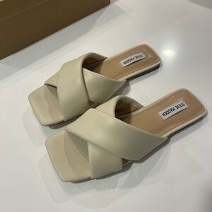 Steve Madden Women's Mayra Bone-Colored Slide Sandals